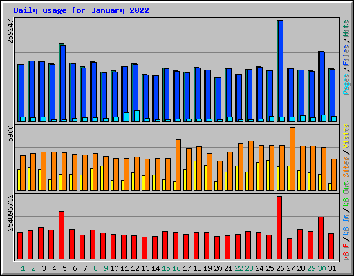 Daily usage for January 2022