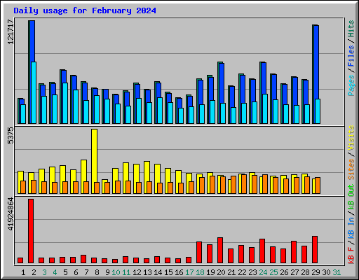 Daily usage for February 2024
