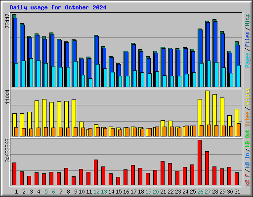 Daily usage for October 2024