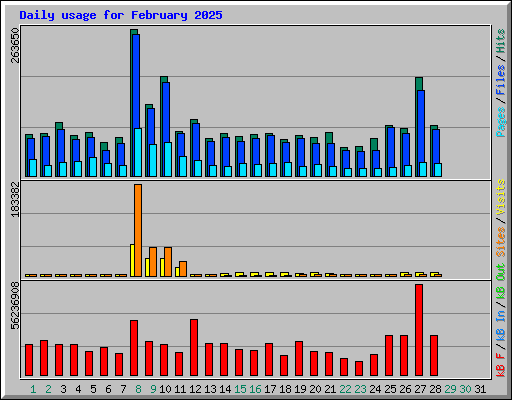 Daily usage for February 2025
