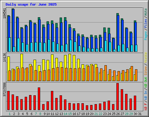 Daily usage for June 2025