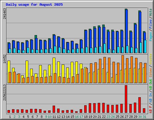 Daily usage for August 2025