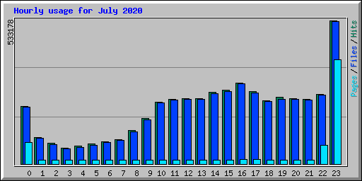 Hourly usage for July 2020