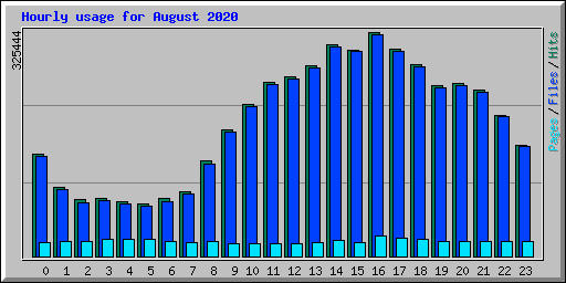 Hourly usage for August 2020