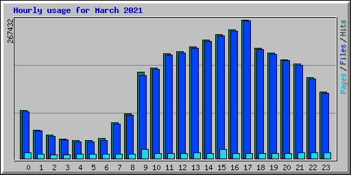 Hourly usage for March 2021