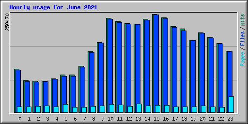 Hourly usage for June 2021