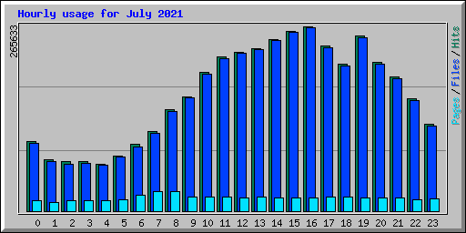 Hourly usage for July 2021