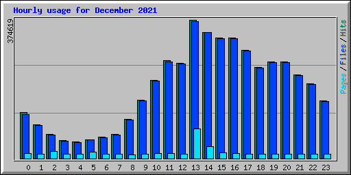 Hourly usage for December 2021