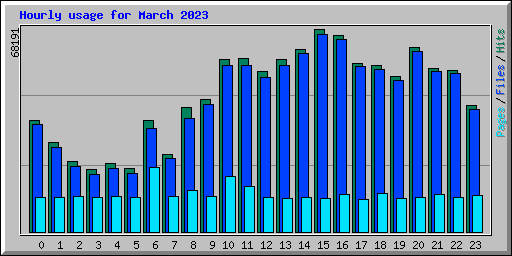 Hourly usage for March 2023