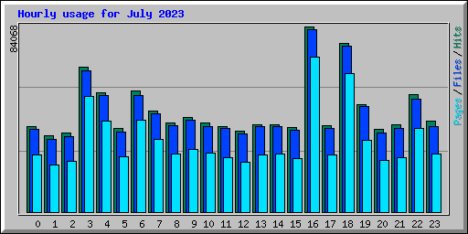 Hourly usage for July 2023
