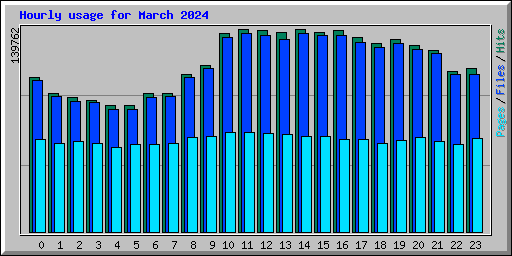 Hourly usage for March 2024